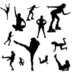 Vector silhouettes of people.