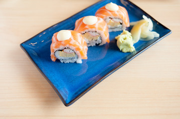 Salmon roll sushi