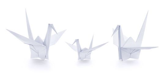 Family of origami paper crane