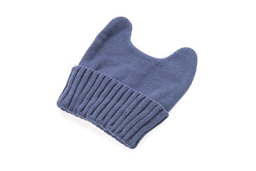 Knitted hat isolated on white