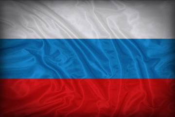 Russia flag pattern on the fabric texture ,vintage style
