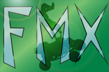 Vector silhouette of a motocross.