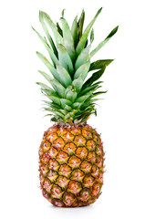 Fototapeta premium ripe pineapple isolated on white background