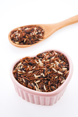 Rice brown isolated on white background