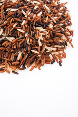 Rice brown isolated on white background