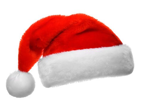 Santa Claus red hat isolated on white background