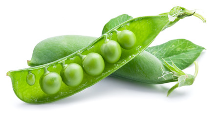 Fresh peas are contained within a pod.
