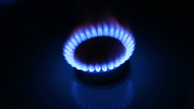 flame from the burner of a gas stove