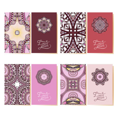 collection of ornamental floral business cards, oriental pattern