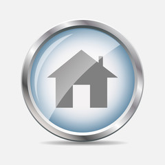 Home Glossy Icon Vector Illustration