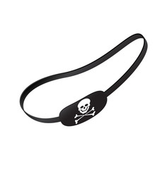 Black eye patch with skull symbol