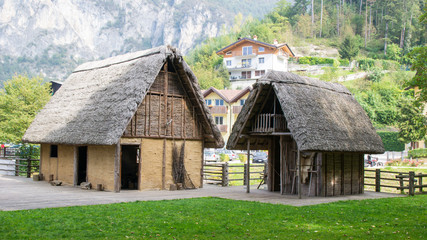 Fototapeta na wymiar paleolithic huts