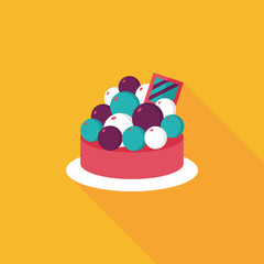 fruit tart flat icon with long shadow,eps10
