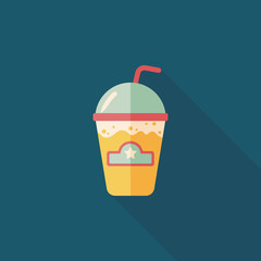 frappucino flat icon with long shadow,eps10