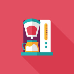 coffee machine flat icon with long shadow,eps10