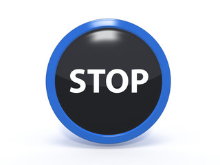stop circular icon on white background