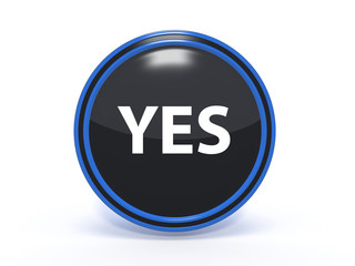 yes circular icon on white background