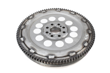 flywheel damper for automotive diesel engine on a white