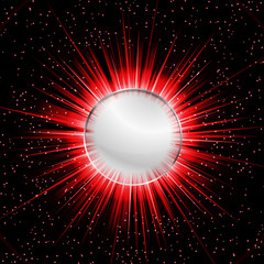 Abstract digital with a burst, lens flare with Shiny glass