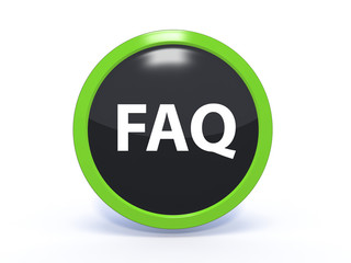 faq circular icon on white background