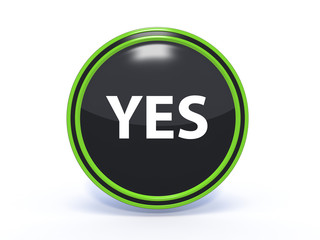 yes circular icon on white background