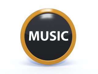 music circular icon on white background