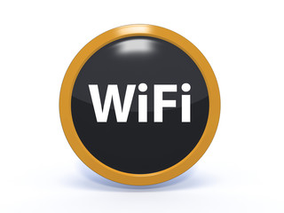wifi circular icon on white background