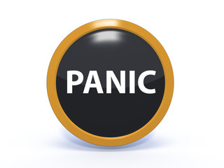 panic circular icon on white background