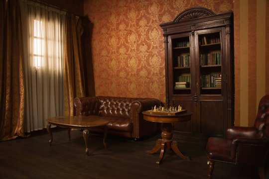 Classical library room