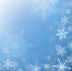 Winter Christmas background with snowflakes