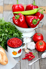 adjika  fresh red pepper and spices