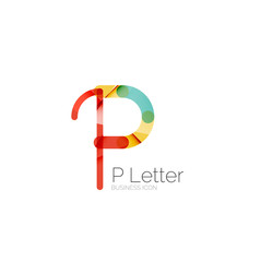 Minimal P font or letter logo design