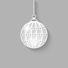 Christmas ball on gray background