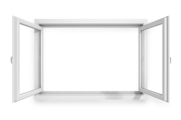 3d window frame on white background