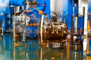 alcoholic drinks in bar