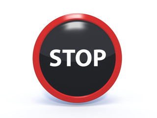 stop circular icon on white background