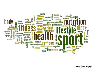 Vector conceptual health word cloud
