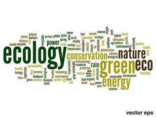 Vector conceptual ecology word cloud