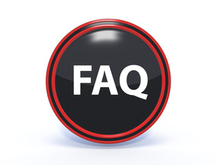faq circular icon on white background