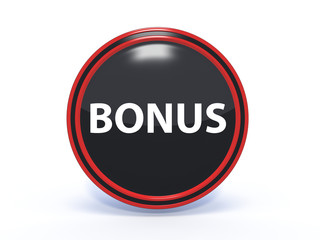 bonus circular icon on white background