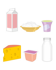 Set of a dairy products