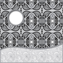grey geometric tribal pattern with place for your text and compa © Kara-Kotsya