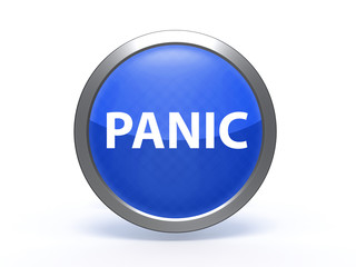 panic circular icon on white background