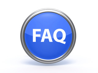 faq circular icon on white background
