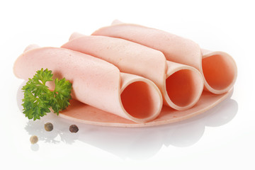 Close up Fresh Rolled Protein Rich Ham © exclusive-design