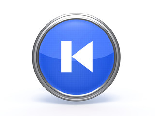 prev circular icon on white background