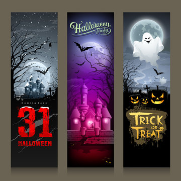 Happy Halloween collections banner vertical design