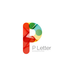 Minimal P font or letter logo design