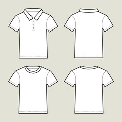Set Of White T-Shirts Template