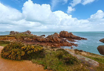 Fototapeta na wymiar Ploumanach coast spring view (Brittany, France)
